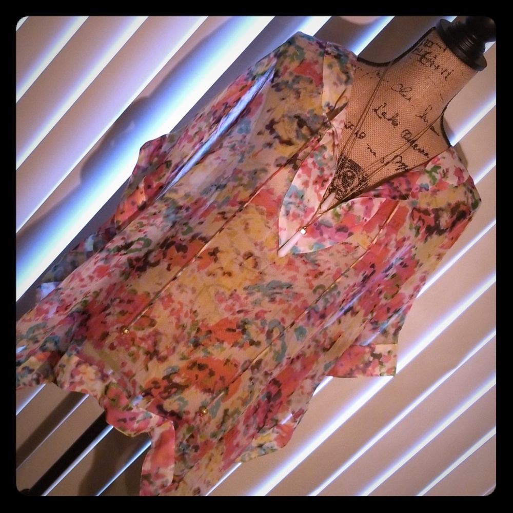 Abstract Kimono Top or Cover Up